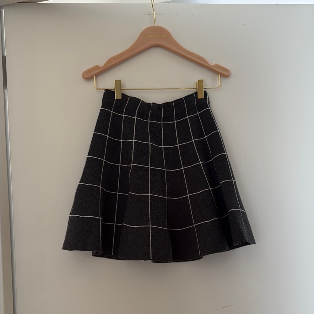 Elegant Black Checkered Skirt